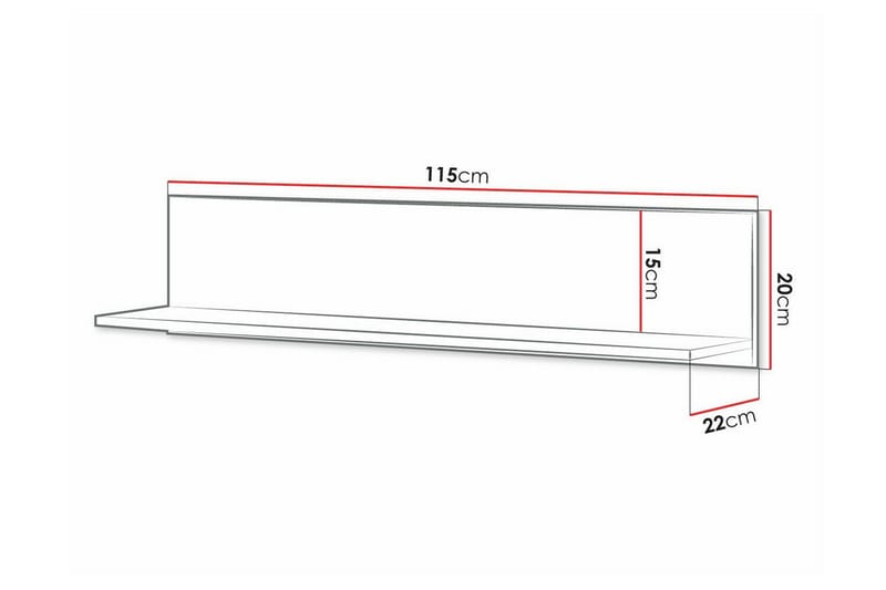 Rathmore Vägghylla 115x22 cm Svart - Förvaring - Köksförvaring - Kökshylla