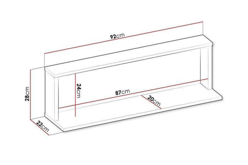 Rathmore Vägghylla 92x22 cm Svart - Förvaring - Köksförvaring - Kökshylla