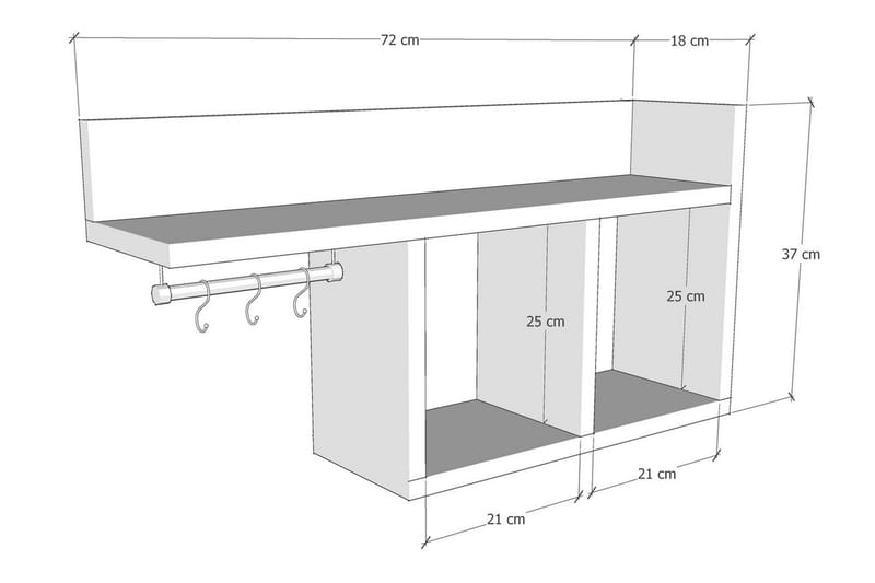 SEKOLAH Vägghylla 72x18 cm Gul - Förvaring - Köksförvaring - Kökshylla