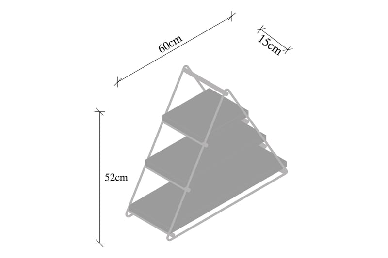 SONBOL Vägghylla 60x15 cm 3 Hyllor Svart/Mörkbrun - Förvaring - Köksförvaring - Kökshylla