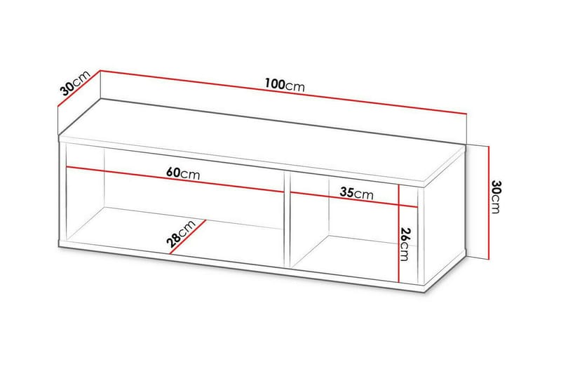 Staffin Vägghylla 100x30 cm Vit - Förvaring - Köksförvaring - Kökshylla