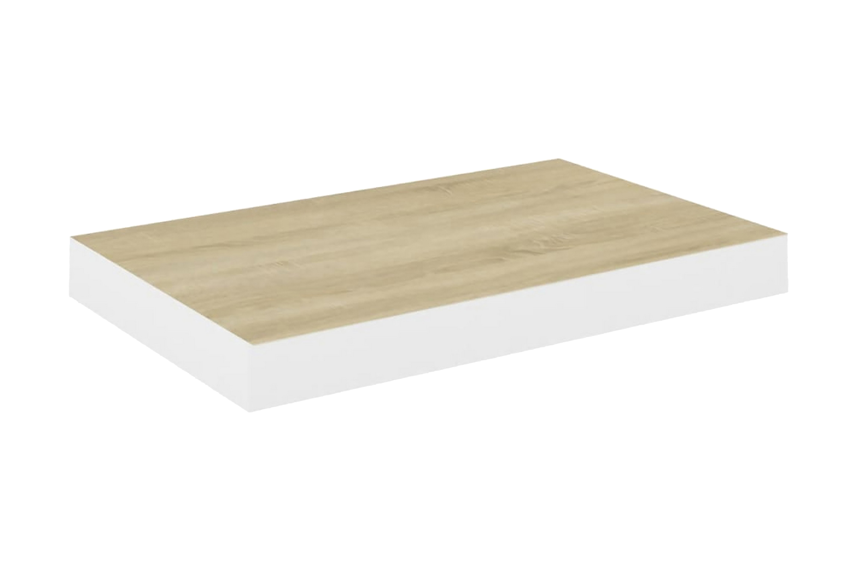 Svävande vägghylla ek och vit 40x23x3,8 cm MDF – Vit/Trä