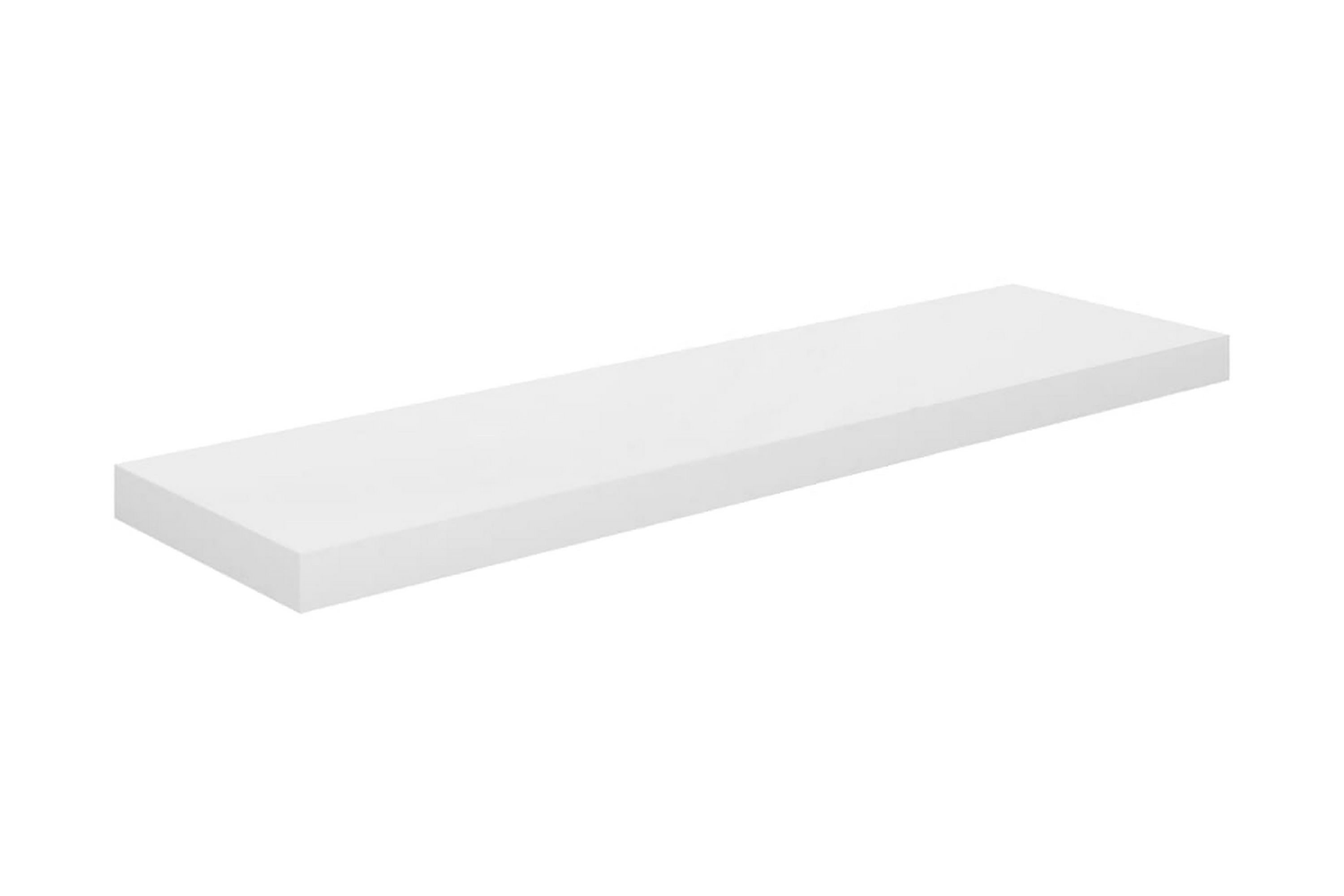 Svävande vägghylla vit högglans 90×23,5×3,8 cm MDF – Vit