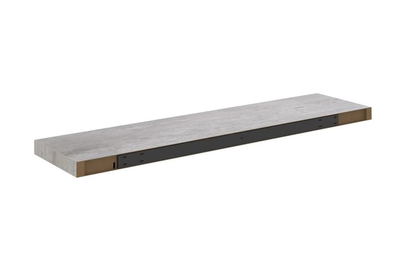 Svävande vägghyllor 2 st betonggrå 100x23,5x3,8 cm MDF - Grå - Förvaring - Köksförvaring - Kökshylla