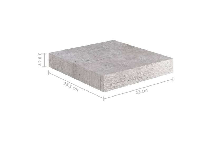 Svävande vägghyllor 2 st betonggrå 23x23,5x3,8 cm MDF - Betonggrå - Förvaring - Köksförvaring - Kökshylla