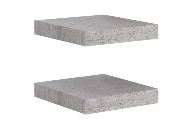 Svävande vägghyllor 2 st betonggrå 23x23,5x3,8 cm MDF - Betonggrå - Förvaring - Köksförvaring - Kökshylla