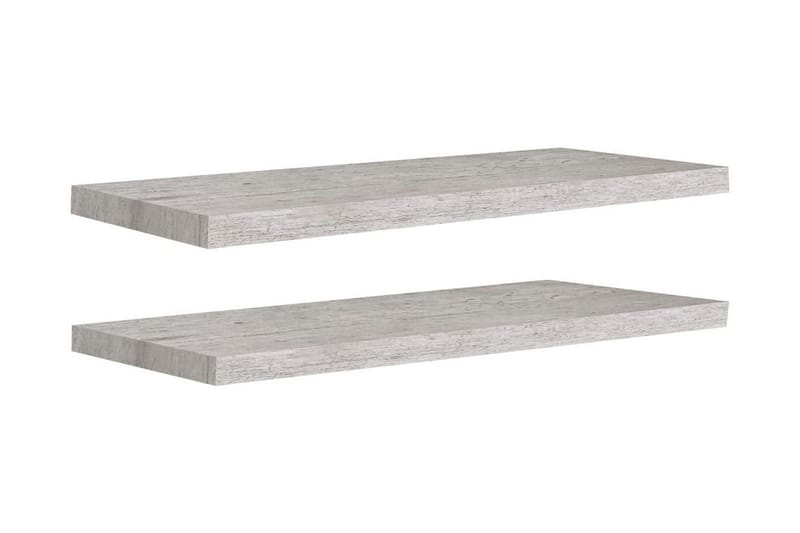 Svävande vägghyllor 2 st betonggrå 80x23,5x3,8 cm MDF - Betonggrå - Förvaring - Köksförvaring - Kökshylla