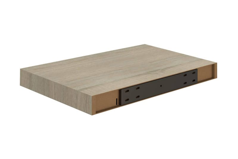 Svävande vägghyllor 2 st ek 40x23x3,8 cm MDF - Brun - Förvaring - Köksförvaring - Kökshylla