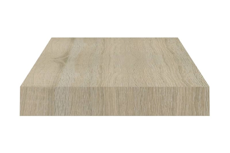 Svävande vägghyllor 2 st ek 40x23x3,8 cm MDF - Brun - Förvaring - Köksförvaring - Kökshylla