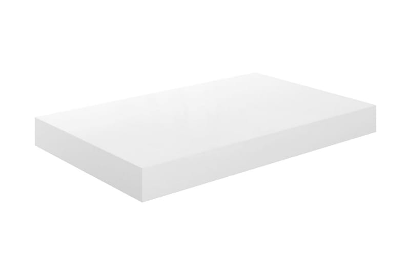 Svävande vägghyllor 2 st vit högglans 40x23x3,8 cm MDF - Vit - Förvaring - Köksförvaring - Kökshylla