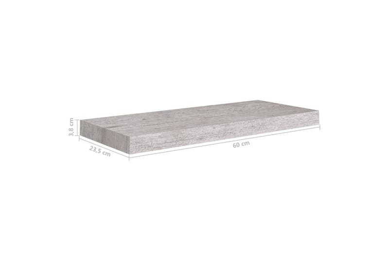 Svävande vägghyllor 4 st betonggrå 60x23,5x3,8 cm MDF - Betonggrå - Förvaring - Köksförvaring - Kökshylla