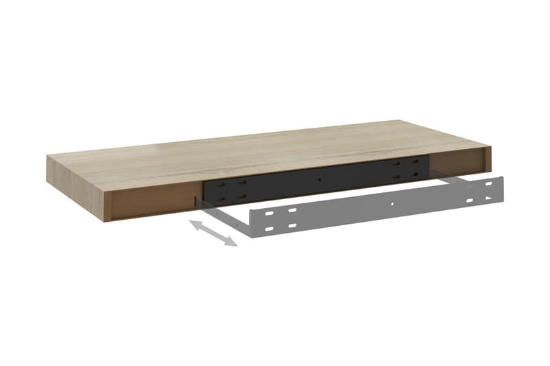 Svävande vägghyllor 4 st ek 60x23,5x3,8 cm MDF - Brun - Förvaring - Köksförvaring - Kökshylla