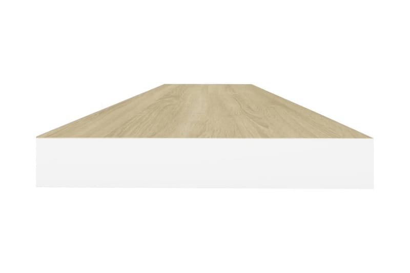 Svävande vägghyllor 4 st ek och vit 100x23,5x3,8 cm MDF - Vit - Förvaring - Köksförvaring - Kökshylla