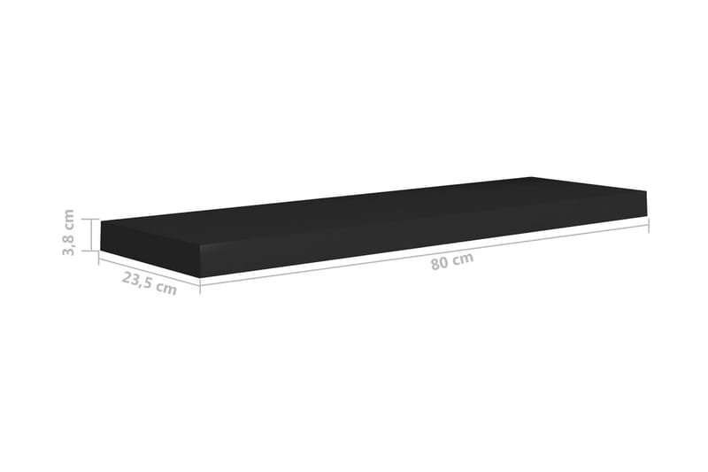 Svävande vägghyllor 4 st svart 80x23,5x3,8 cm MDF - Svart - Förvaring - Köksförvaring - Kökshylla