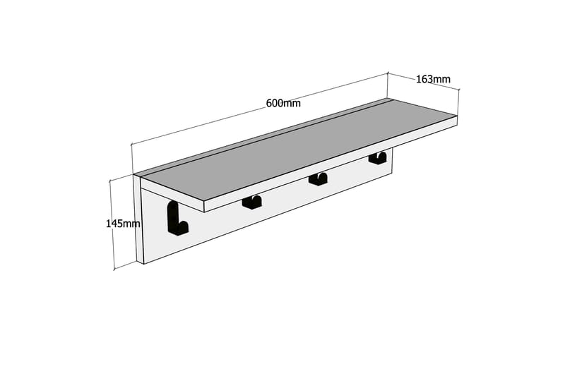 TALERYD Vägghylla 60 cm Brun - Förvaring - Köksförvaring - Kökshylla