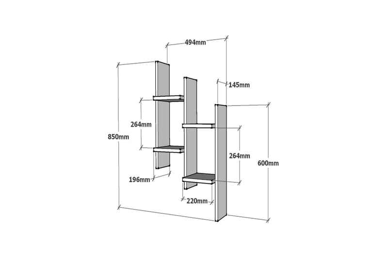 UKHAND Vägghylla 49,4x85 cm Vit - Förvaring - Köksförvaring - Kökshylla