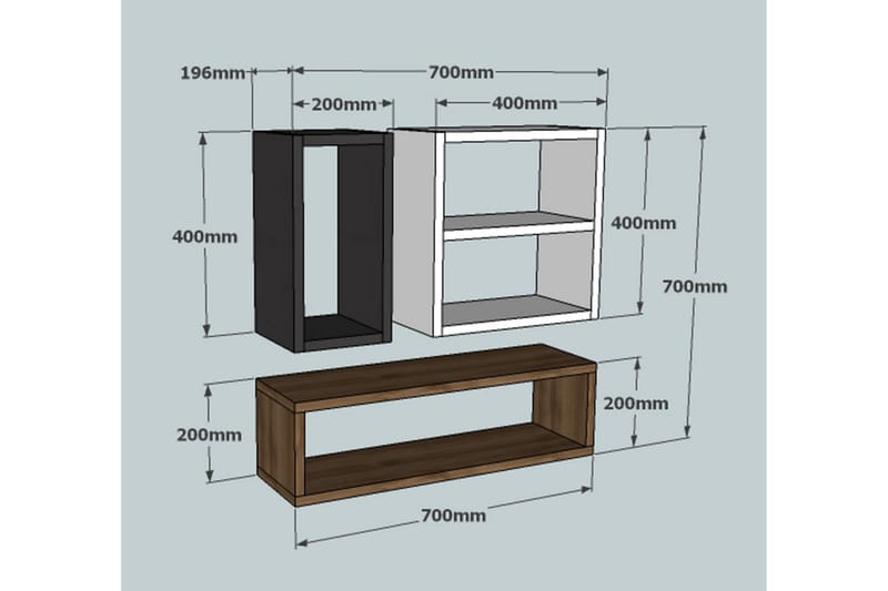 UKHAND Vägghylla 70x20 cm Vit - Förvaring - Köksförvaring - Kökshylla