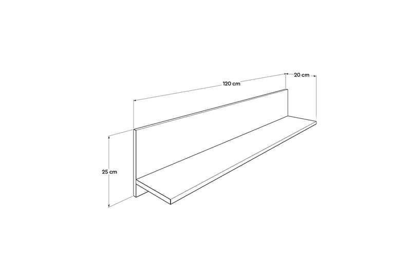 VÄGGHYLLA 25x120 cm Vit - Förvaring - Köksförvaring - Kökshylla