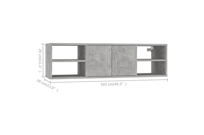 Vägghylla betonggrå 102x30x29 cm spånskiva - Betonggrå - Förvaring - Köksförvaring - Kökshylla