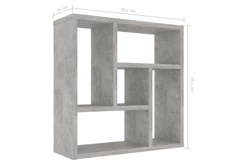 Vägghylla betonggrå 45,1x16x45,1 cm spånskiva - Grå - Förvaring - Köksförvaring - Kökshylla