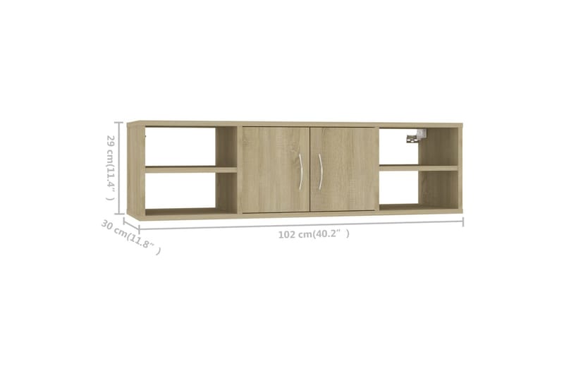 Vägghylla sonoma-ek 102x30x29 cm spånskiva - Brun - Förvaring - Köksförvaring - Kökshylla