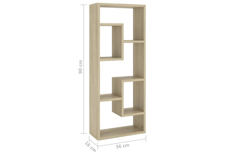 Vägghylla sonoma-ek 36x16x90 cm spånskiva - Brun - Förvaring - Köksförvaring - Kökshylla