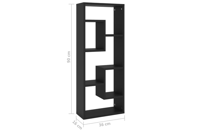 Vägghylla svart 36x16x90 cm spånskiva - Svart - Förvaring - Köksförvaring - Kökshylla