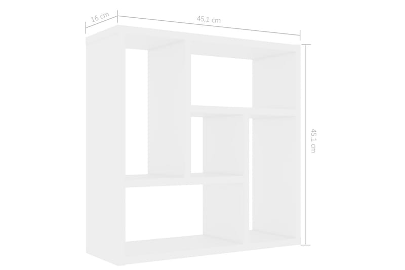 Vägghylla vit 45,1x16x45,1 cm spånskiva - Vit - Förvaring - Köksförvaring - Kökshylla