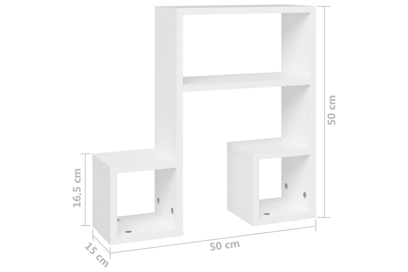 Vägghyllor 2 st vit 50x15x50 cm spånskiva - Vit - Förvaring - Köksförvaring - Kökshylla