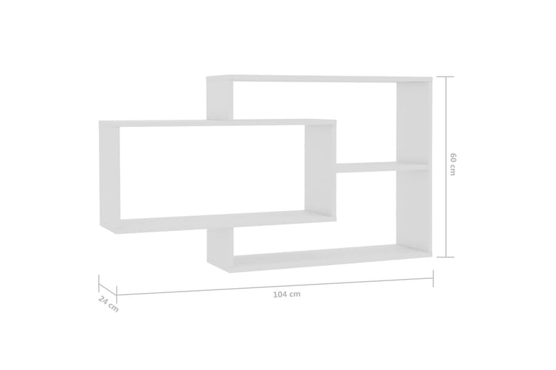 Vägghyllor vit högglans 104x20x58,5 cm spånskiva - Vit - Förvaring - Köksförvaring - Kökshylla