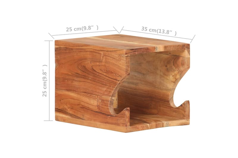 Väggmonterad cykelhållare 35x25x25 cm massivt akaciaträ - Natur - Förvaring - Köksförvaring - Kökshylla