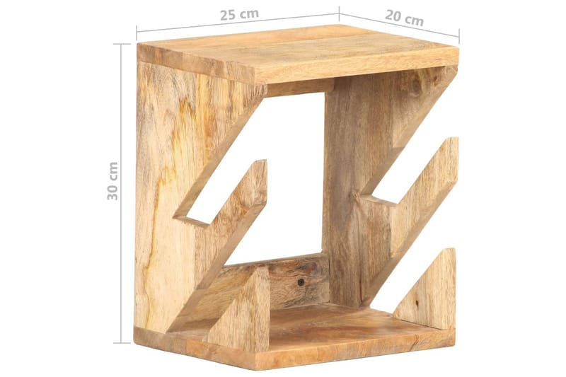 Väggmonterad skateboardhållare 25x20x30 cm massivt mangoträ - Brun - Förvaring - Köksförvaring - Kökshylla