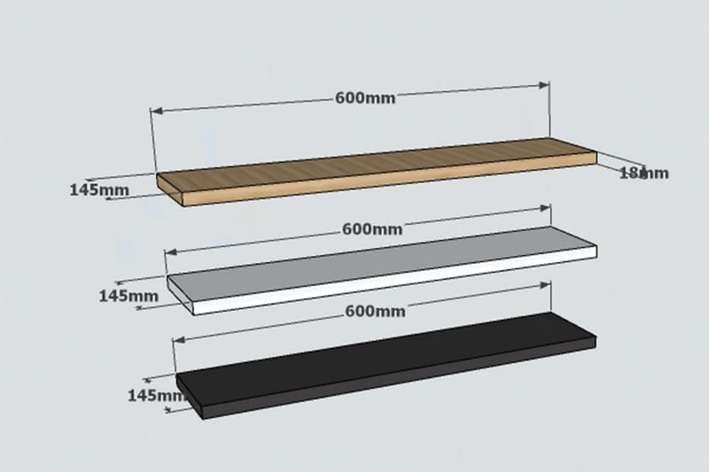 VELICHKO Vägghylla 2 cm Antracit - Förvaring - Köksförvaring - Kökshylla