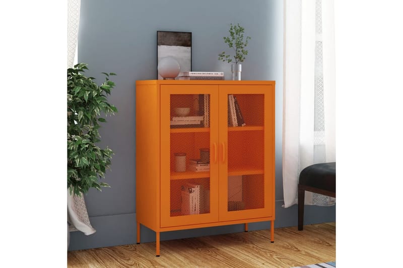 Förvaringsskåp orange 80x35x101,5 cm stål - Orange - Förvaring - Skåp