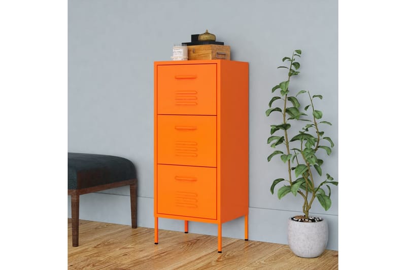 Förvaringsskåp orange 80x35x101,5 cm stål - Orange - Förvaring - Skåp