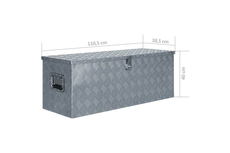 Förvaringslåda aluminium 110,5x38,5x40 cm silver - Silver - Förvaring - Skåp - Förvaringsskåp - Säkerhetsskåp - Deponeringsskåp