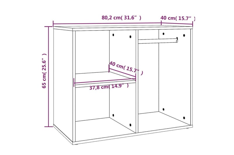 beBasic Klädskåp sonoma ek 80x40x65 cm konstruerat trä - Förvaring - Skåp - Garderobsskåp