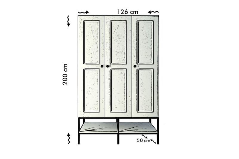 WARTH Garderob 50x126 Vit - Förvaring - Skåp - Garderobsskåp