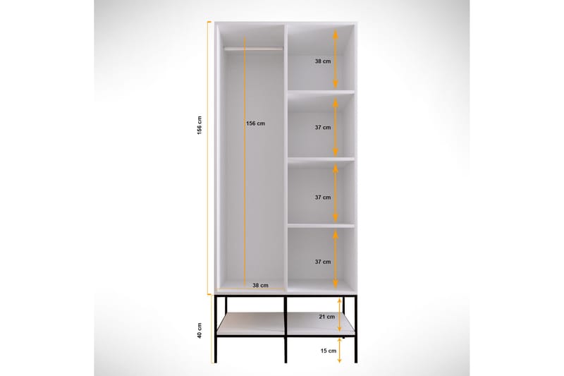 WARTH Garderob 50x84 Vit - Förvaring - Skåp - Garderobsskåp