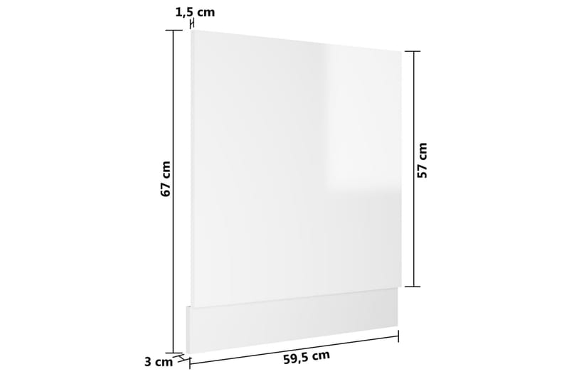 Front för diskmaskin vit högglans 59,5x3x67 cm spånskiva - Vit - Förvaring - Skåp - Köksskåp