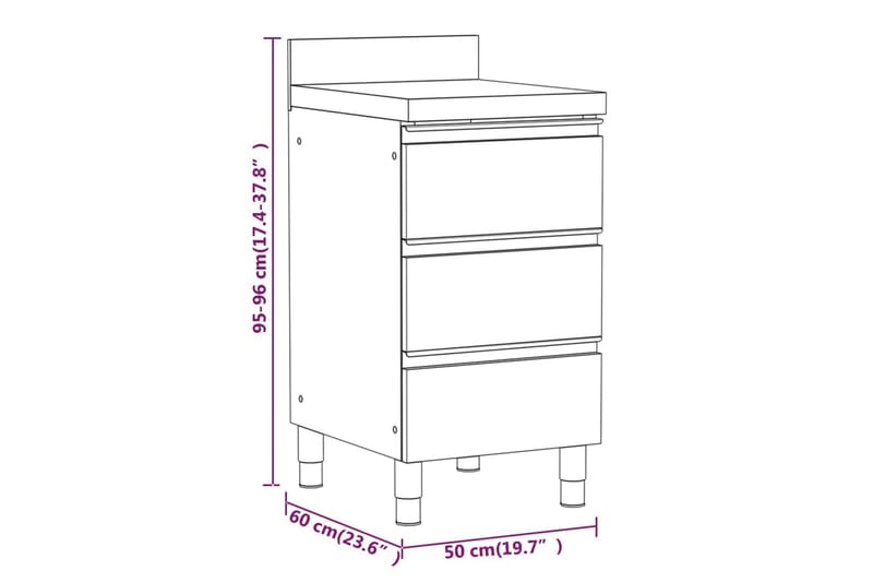 Köksskåp för storkök 3 st rostfritt stål - Förvaring - Skåp - Köksskåp
