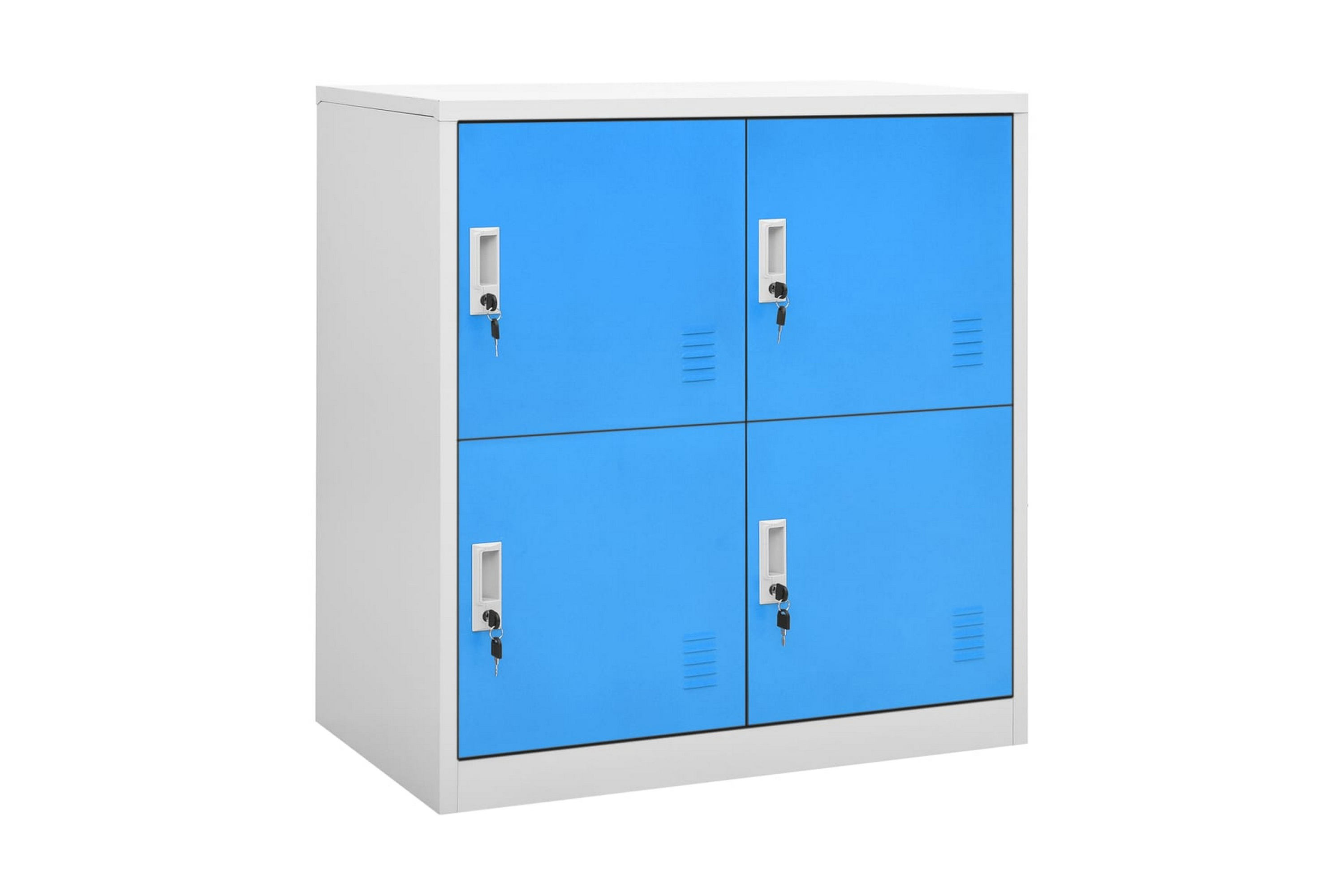 Två Locker Cabinets 90x45x92,5 cm Stål – Grå och blå