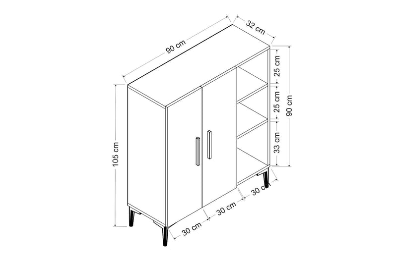 UKHAND Förvaringsskåp 90x105 cm Blå - Förvaring - Skåp