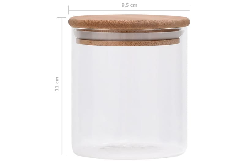 Förvaringsburkar i glas med bambulock 10 st 600 ml - Transparent - Småförvaring - Glasburk - Flaskor & burkar