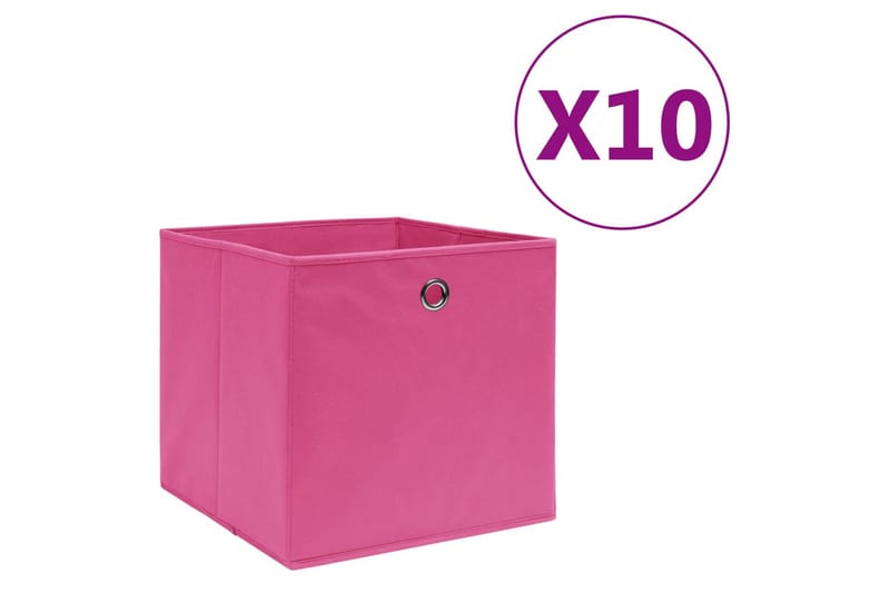 Förvaringslådor 10 st non-woven tyg 28x28x28 cm rosa - Rosa - Förvaring - Småförvaring - Förvaringslådor