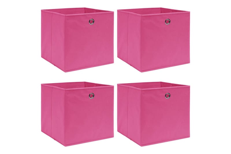 Förvaringslådor 4 st rosa 32x32x32 cm tyg - Rosa - Förvaring - Småförvaring - Förvaringslådor