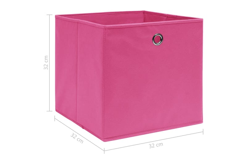 Förvaringslådor 4 st rosa 32x32x32 cm tyg - Rosa - Förvaring - Småförvaring - Förvaringslådor