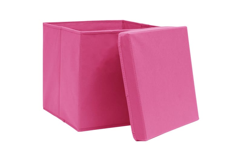 Förvaringslådor med lock 10 st 28x28x28 cm rosa - Rosa - Förvaring - Småförvaring - Förvaringslådor