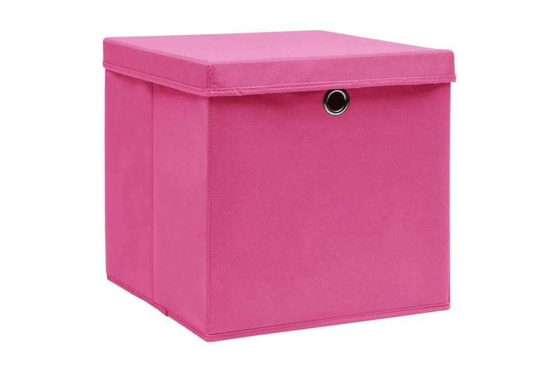 Förvaringslådor med lock 10 st rosa 32x32x32 cm tyg - Rosa - Förvaring - Småförvaring - Förvaringslådor