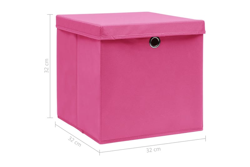 Förvaringslådor med lock 10 st rosa 32x32x32 cm tyg - Rosa - Förvaring - Småförvaring - Förvaringslådor